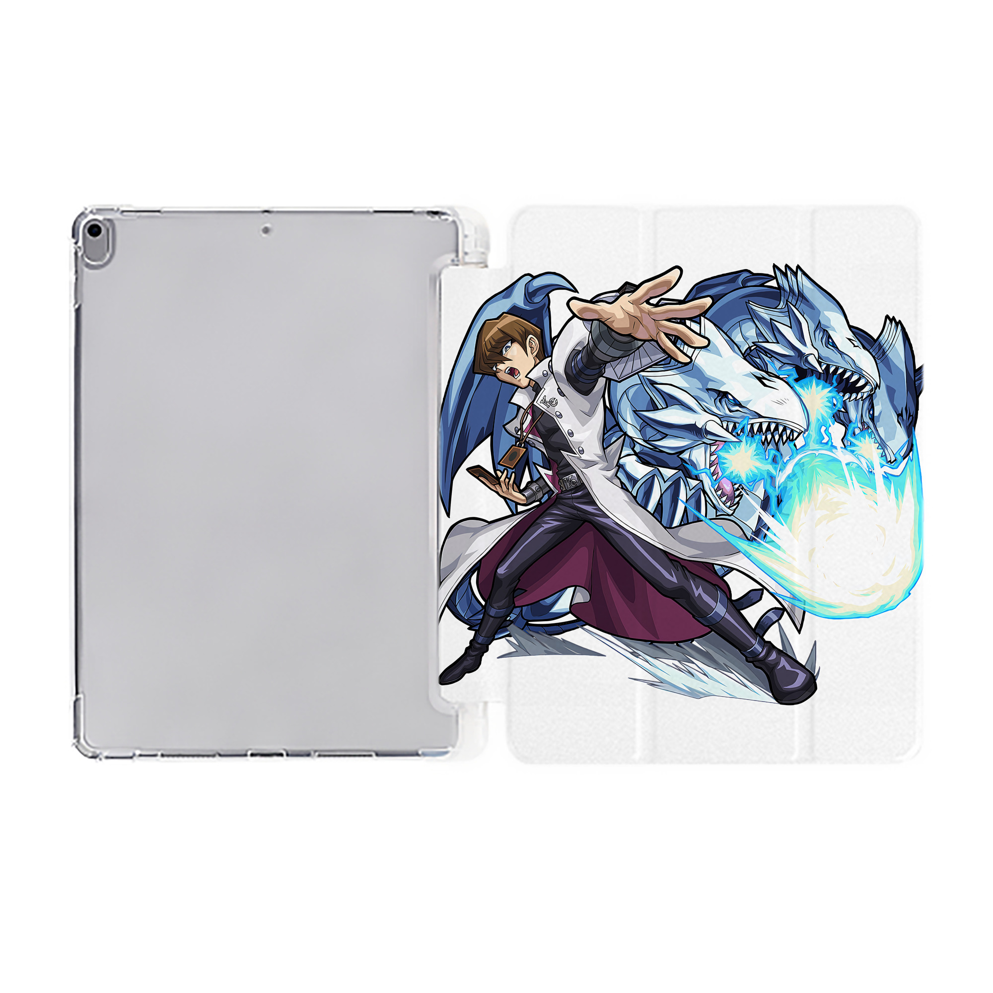 （画像用） 遊☆戯☆王 Yu-Gi-Oh! IPad ケース ペン収納付き 三つ折りスタンド PUレザー×シリコン 対応機種9.5/10.5/10.9インチ